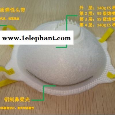 福建工廠直銷kn95杯型口罩，防塵防霧霾